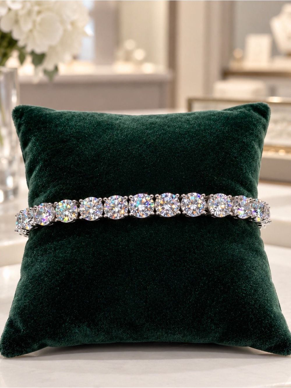 18k 28ct Tennis Bracelet 7 Inches